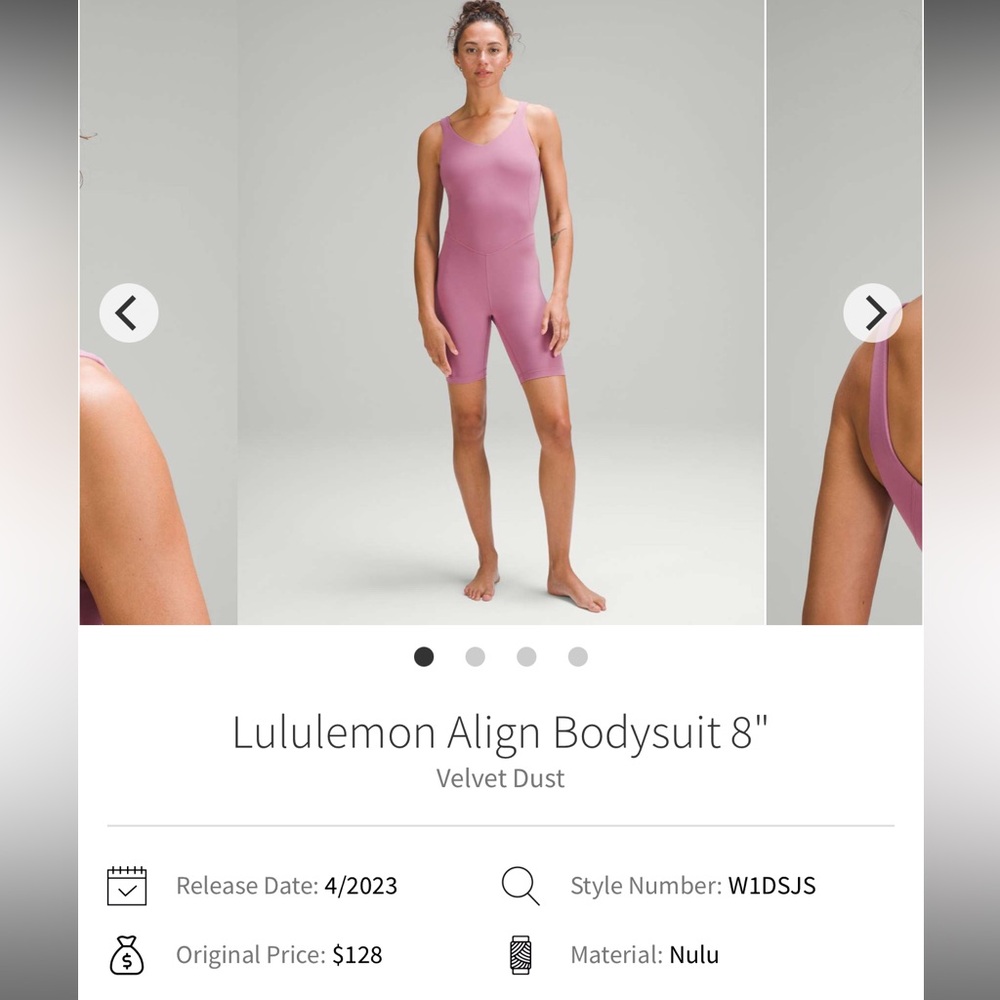 Lululemon Athletica Align Bodysuit 8” in Velvet Dust